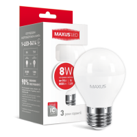 LED лампа MAXUS G45 F 8W 4100K E27 яркий свет (1-LED-5414)